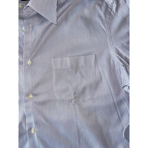 Mens BOSS Hugo Boss White Striped Long Sleeve Button‎ Down Dress Shirt 16 32/33 - Picture 3 of 9